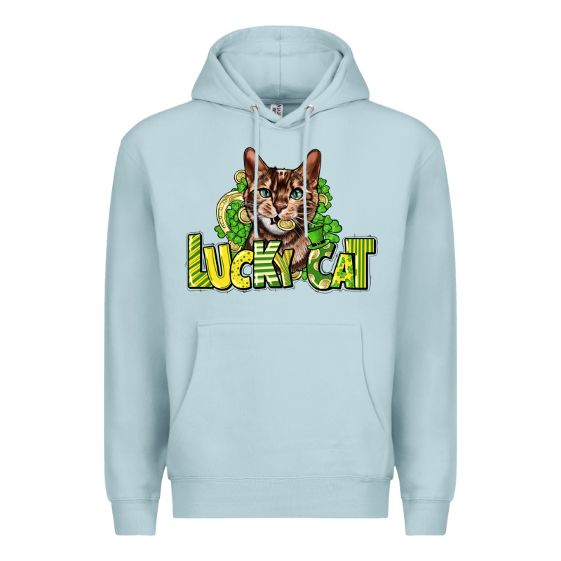 Lucky Cat St. Patrick's Premium Hoodie by HowdyJamesFarm | Teevron