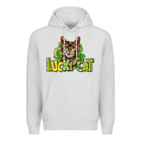 Dove Grey Lucky cat St. Patrick's Premium Hoodie - HowdyJamesFarm
