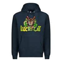 Navy Lucky cat St. Patrick's Premium Hoodie - HowdyJamesFarm