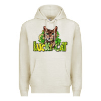Oatmeal Heather Lucky cat St. Patrick's Premium Hoodie - HowdyJamesFarm