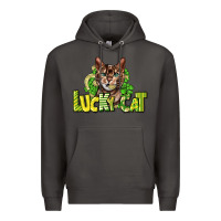 Smoke Lucky cat St. Patrick's Premium Hoodie - HowdyJamesFarm
