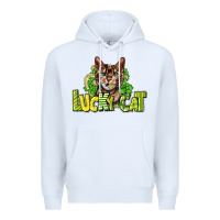 White Lucky cat St. Patrick's Premium Hoodie - HowdyJamesFarm