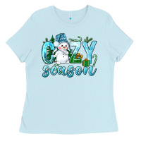 Baby Blue cozy season winter christmas Ladies Tee - NancyCooperArtShop