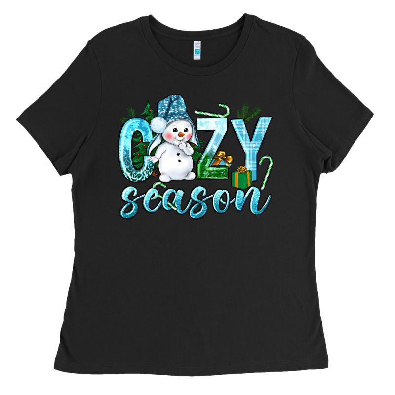 Cozy Season Winter Christmas Ladies Tee by NancyCooperArtShop | Teevron
