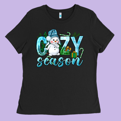 Cozy Season Winter Christmas Ladies Tee Designed By Nancycooperartshop