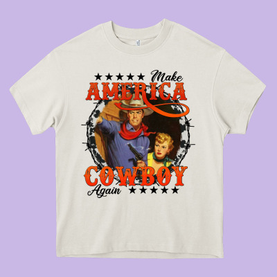 Make America Cowboy Again Heavy Core Tee Designed By Adodesignshop