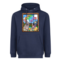 Navy Happy Easter Day Heavyweight Hoodie - OliviaCreatesArt