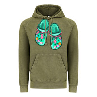 Vintage Olive nurse crocs Vintage Hoodie - MaliasSmallBusiness