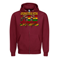 Burgundy juneteenth celebrating black freedom Zipper Hoodie - CowGirlArtShop