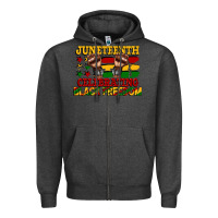 Charcoal Heather juneteenth celebrating black freedom Zipper Hoodie - CowGirlArtShop