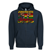 Navy juneteenth celebrating black freedom Zipper Hoodie - CowGirlArtShop