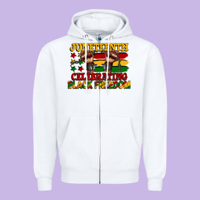 Juneteenth Celebrating Black Freedom Zipper Hoodie Designed By Cowgirlartshop