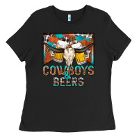 Black cowboys and beers Ladies Tee - NancyCooperArtShop