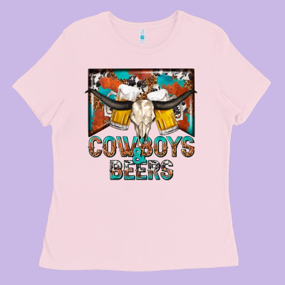 Cowboys And Beers Ladies Tee Designed By Nancycooperartshop