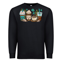 Black bull skull coffee cups Premium Sweatshirt - OliviaCreatesArt