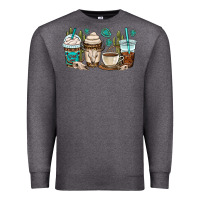 Charcoal Heather bull skull coffee cups Premium Sweatshirt - OliviaCreatesArt