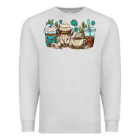 Dove Grey bull skull coffee cups Premium Sweatshirt - OliviaCreatesArt