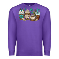 Purple bull skull coffee cups Premium Sweatshirt - OliviaCreatesArt