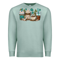 Seafoam bull skull coffee cups Premium Sweatshirt - OliviaCreatesArt