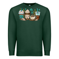 Sports Green bull skull coffee cups Premium Sweatshirt - OliviaCreatesArt
