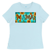 Baby Blue western mama with sunflowers and cactus Ladies Tee - RanaPortraitStore