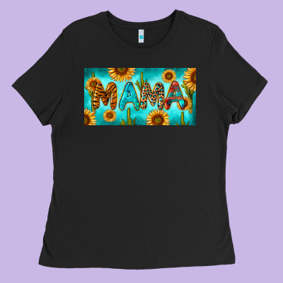 Western Mama With Sunflowers And Cactus Ladies Tee Designed By Ranaportraitstore