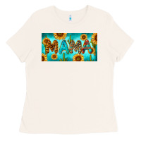 Bone western mama with sunflowers and cactus Ladies Tee - RanaPortraitStore