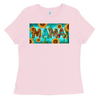 Bubblegum Pink western mama with sunflowers and cactus Ladies Tee - RanaPortraitStore