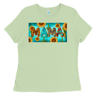 Matcha western mama with sunflowers and cactus Ladies Tee - RanaPortraitStore