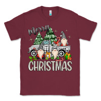 Burgundy merry christmas gnomes truck Classic Tee - MaliasSmallBusiness