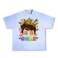 Grape Ice LGBTQ+ Queer Portrait With Crown And Rainbow Urban Heavy Tee - BundleAndBundleShop