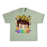 Lgbtq+ Queer Portrait With Crown And Rainbow Urban Heavy Tee | Teevron