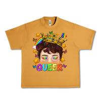 Peanut Butter LGBTQ+ Queer Portrait With Crown And Rainbow Urban Heavy Tee - BundleAndBundleShop