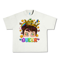 Pistachio LGBTQ+ Queer Portrait With Crown And Rainbow Urban Heavy Tee - BundleAndBundleShop