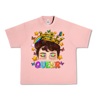 Salmon LGBTQ+ Queer Portrait With Crown And Rainbow Urban Heavy Tee - BundleAndBundleShop