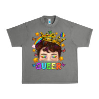 Tornado LGBTQ+ Queer Portrait With Crown And Rainbow Urban Heavy Tee - BundleAndBundleShop