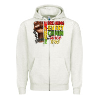 Oatmeal Heather juneteenth breaking every chain since 1865 Zipper Hoodie - CowGirlArtShop