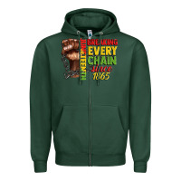 Sports Green juneteenth breaking every chain since 1865 Zipper Hoodie - CowGirlArtShop