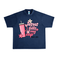 Navy jesus fills my cup Urban Heavy Tee - JahusDesignShop