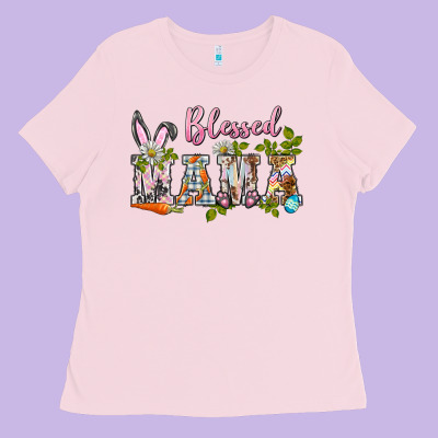 Blessed Mama Easter Ladies Tee Designed By Barkaloodesign