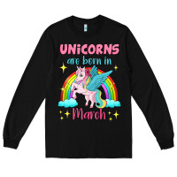Black unicorns are born in march Long Sleeve Tee - Jasminsmagicworld