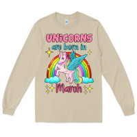 Mushroom unicorns are born in march Long Sleeve Tee - Jasminsmagicworld