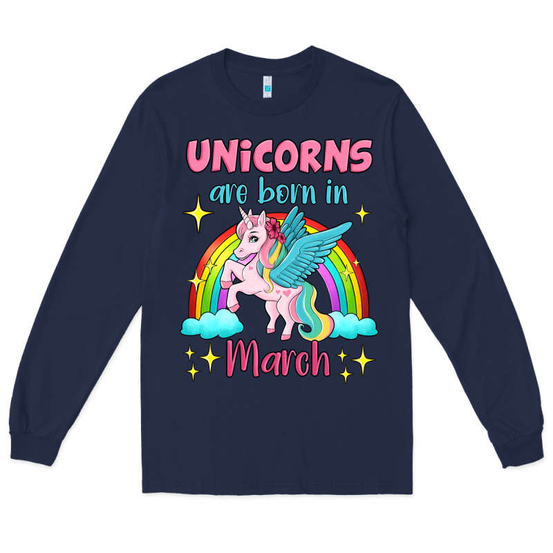 Unicorns Are Born In March Long Sleeve Tee by Jasminsmagicworld | Teevron
