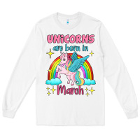 White unicorns are born in march Long Sleeve Tee - Jasminsmagicworld