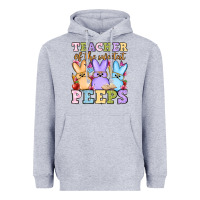 Heather Grey Easter Day Teacher of the sweetest peeps Heavyweight Hoodie - OliviaCreatesArt