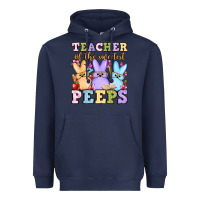 Navy Easter Day Teacher of the sweetest peeps Heavyweight Hoodie - OliviaCreatesArt