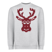 Heather Grey Christmas Deer Ugly Heavyweight Sweatshirt - Bettercallsaul