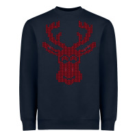 Navy Christmas Deer Ugly Heavyweight Sweatshirt - Bettercallsaul