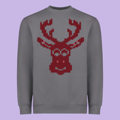 Christmas Deer Ugly Heavyweight Sweatshirt Designed By Bettercallsaul
