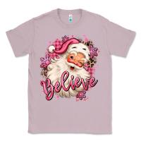 Lilac believe pink christmas santa claus Classic Tee - MaliasSmallBusiness